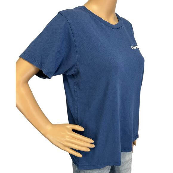 2/$30 J. Crew "Ciao Baby" Short Sleeve Cotton T-Shirt Blue AG839 Size M - Picture 5 of 13